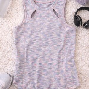 Zuda Pastel Space Dye Cutout Athletic Tank Size Medium